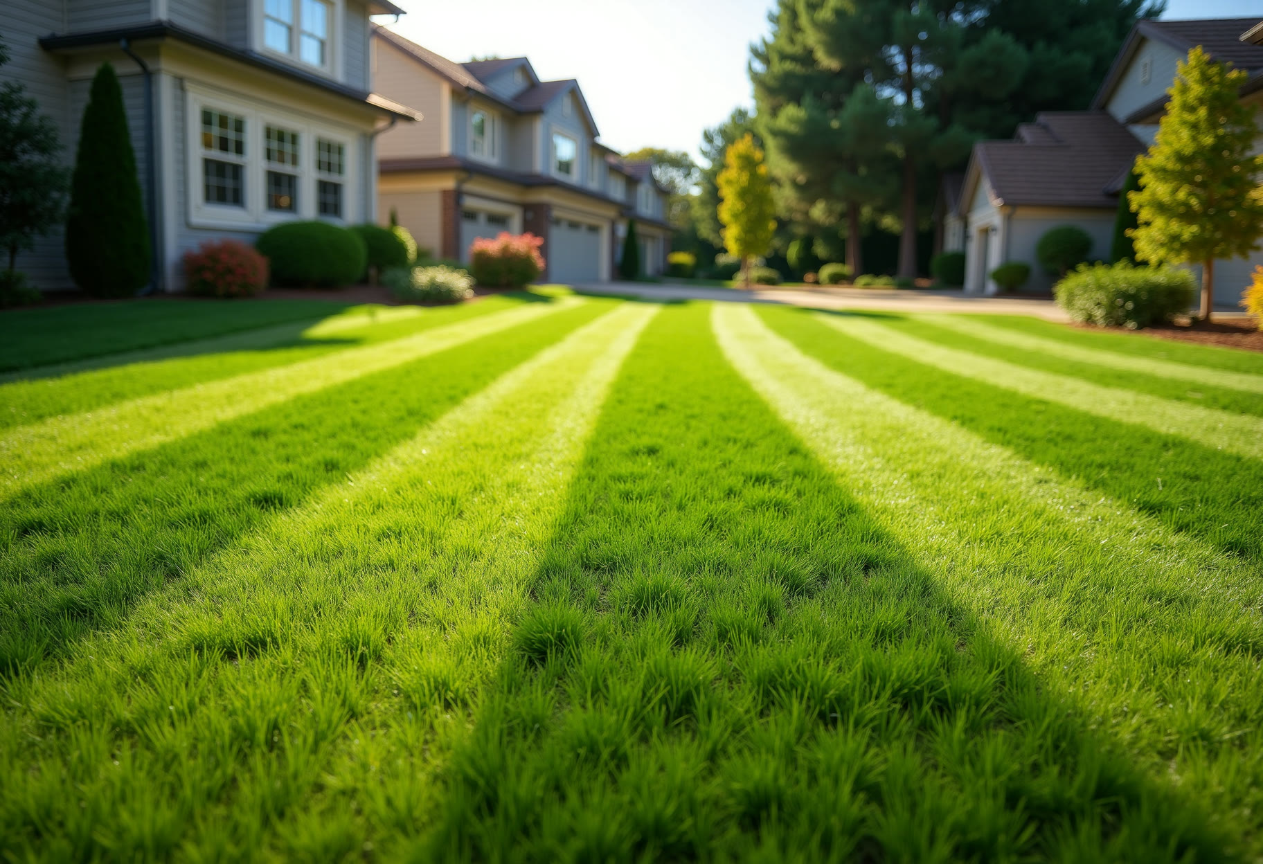 Freshly striped lawn