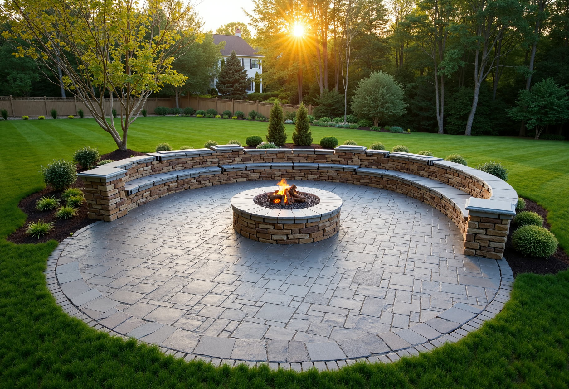 Interlock stone patio